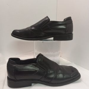 MADISON Avenue Jackson Youth Shoes Dress Black Loafers SlipOn Faux Leather Sz 4M